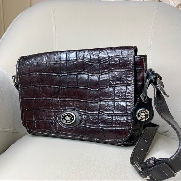 Dooney & Bourke Handbags - Vintage Dooney & Bourke Brown Croco Crossbody &Fob